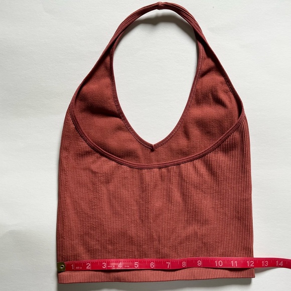 Burnt Orange Out from Under Urban Outfitters Cropped Halter Top - Picture 4 of 5